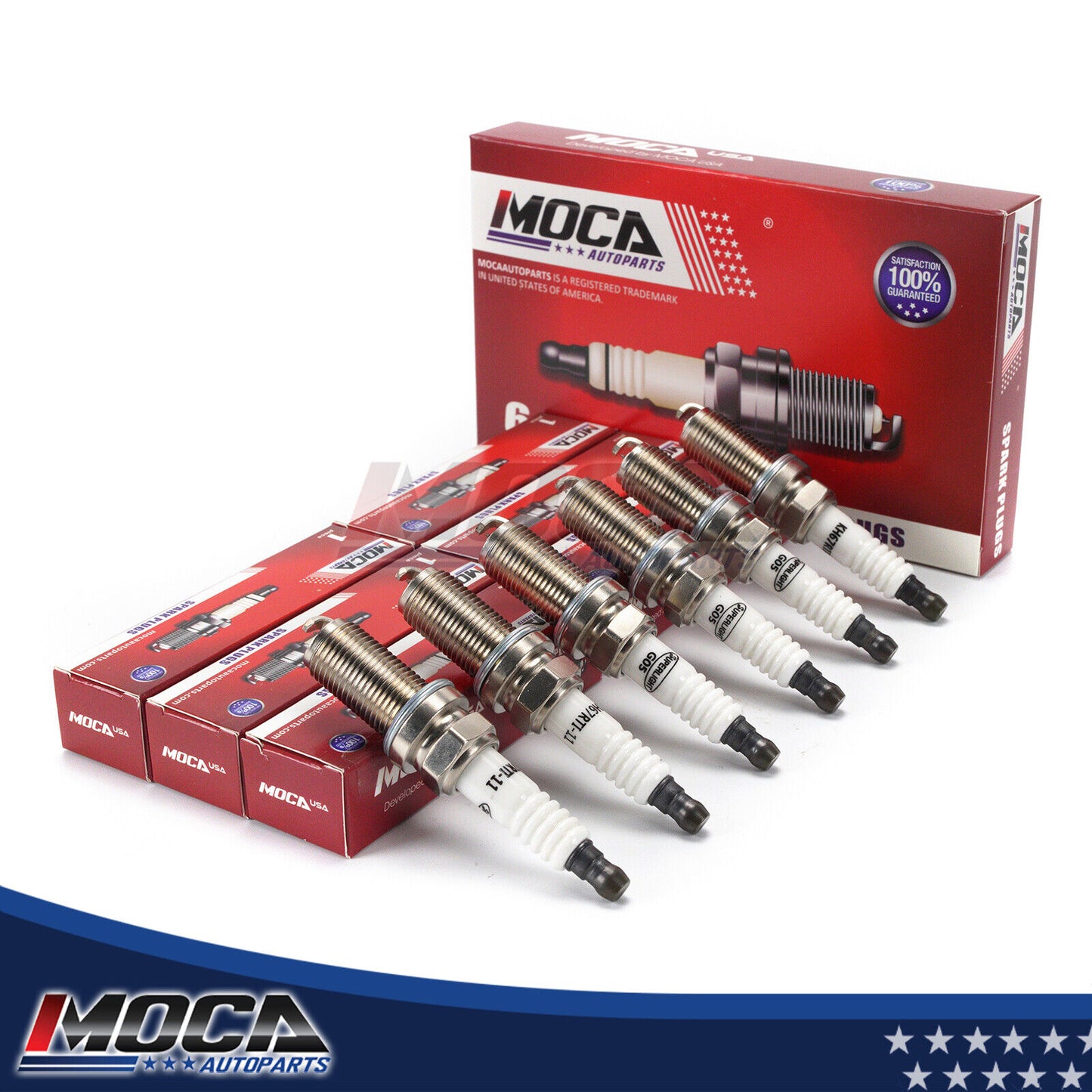 MOCA 6Pcs Spark Plugs for Suzuki Subaru Toyota BMW Honda Mercedes-Benz Acura