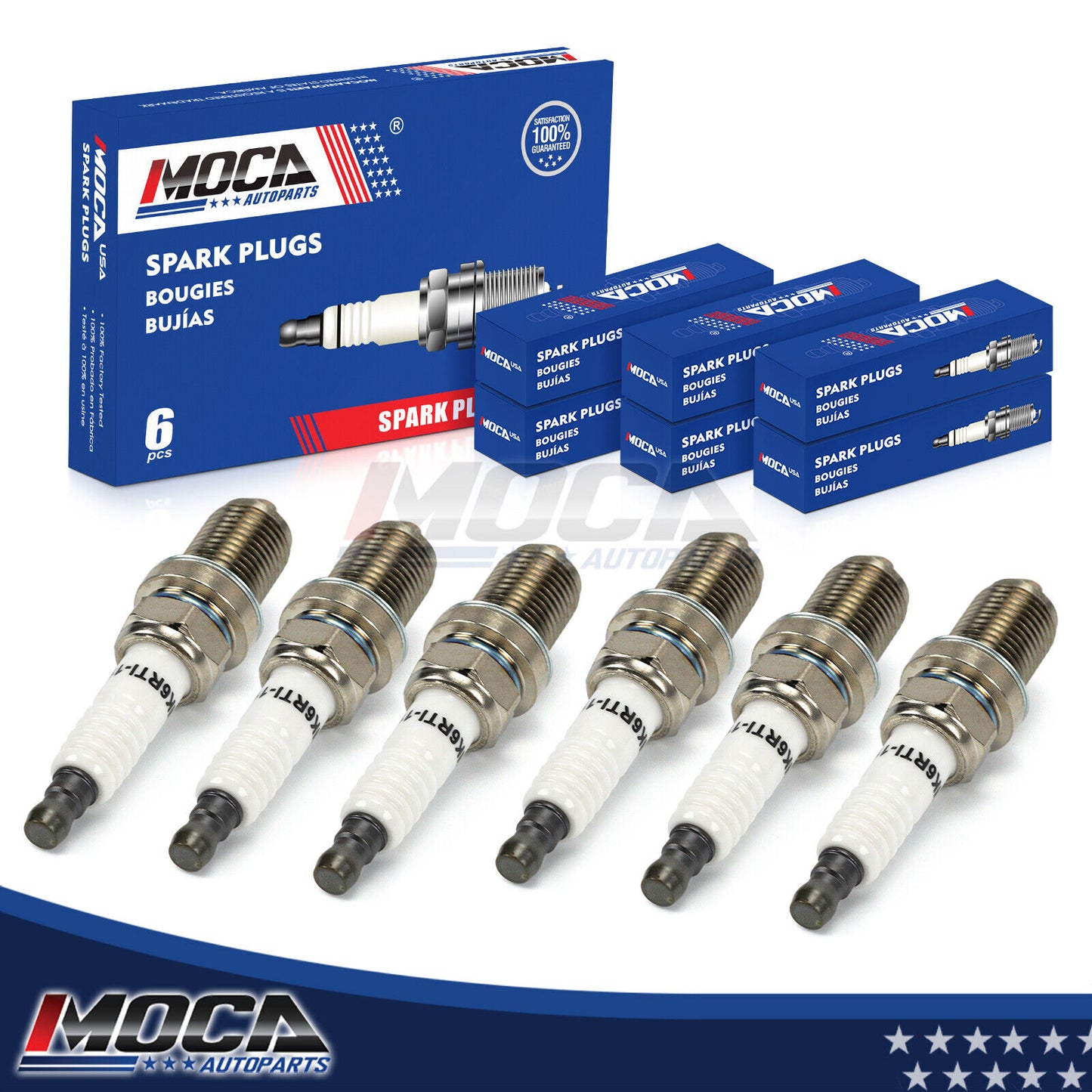 MOCA 6PCS Spark Plugs Fit for 2006-2011 Hyundai Azera 3.8L & 2007-2012 Hyundai Veracruz 3.8L & 2005-2010 Kia Sportage 2.7L