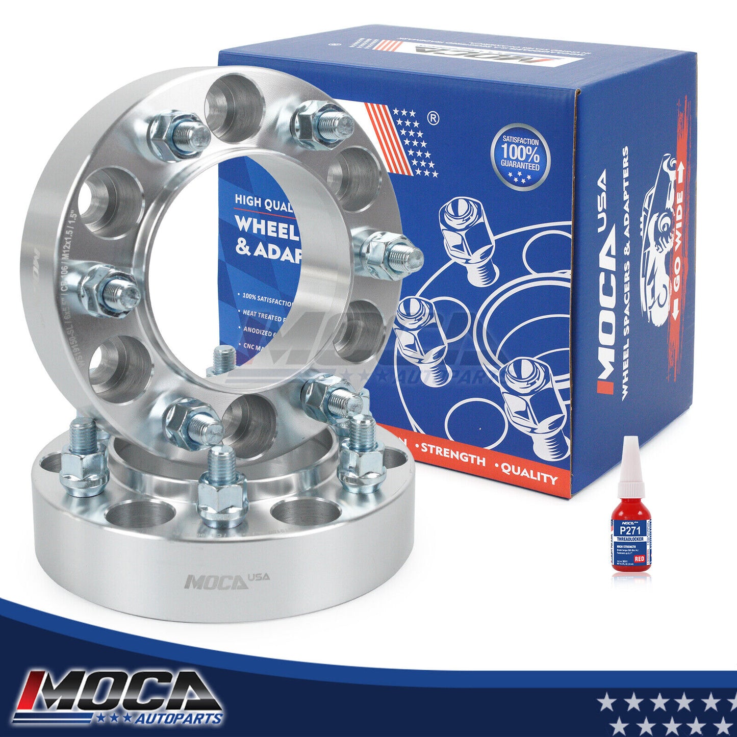 MOCA 2PC 1.5" Wheel Spacers 6x5.5 Hubcentric for 1996-2022 Toyota 4Runner & 2004-2019 Toyota Ventury & 2001-2007 Hyundai Terracan