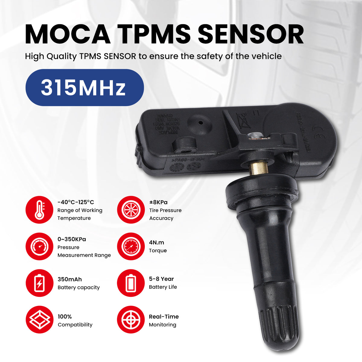 MOCA Tire Pressure Monitoring System TPMS Sensors - TS344
