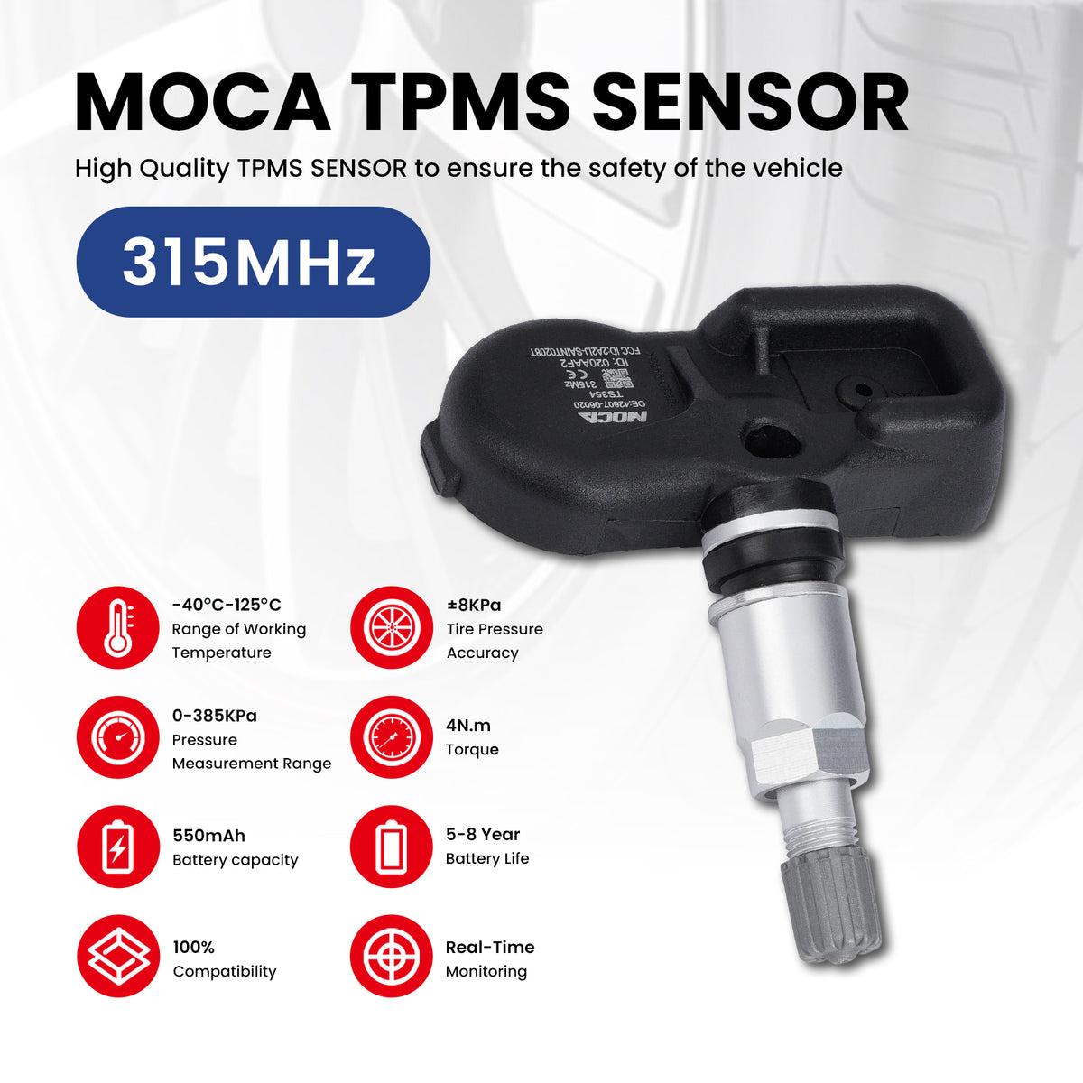 MOCA Tire Pressure Monitoring System TPMS Sensors - TS354