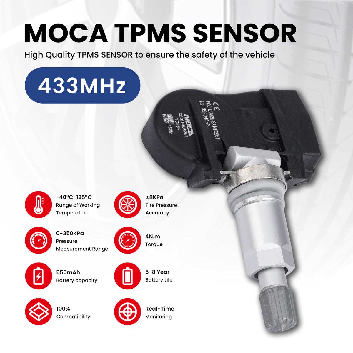 MOCA Tire Pressure Monitoring System TPMS Sensors - TS364