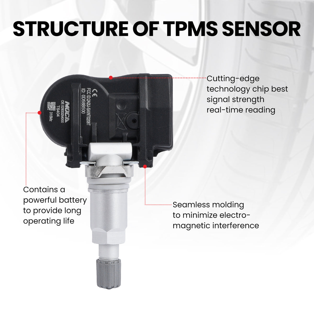 MOCA Tire Pressure Monitoring System TPMS Sensors - TS404