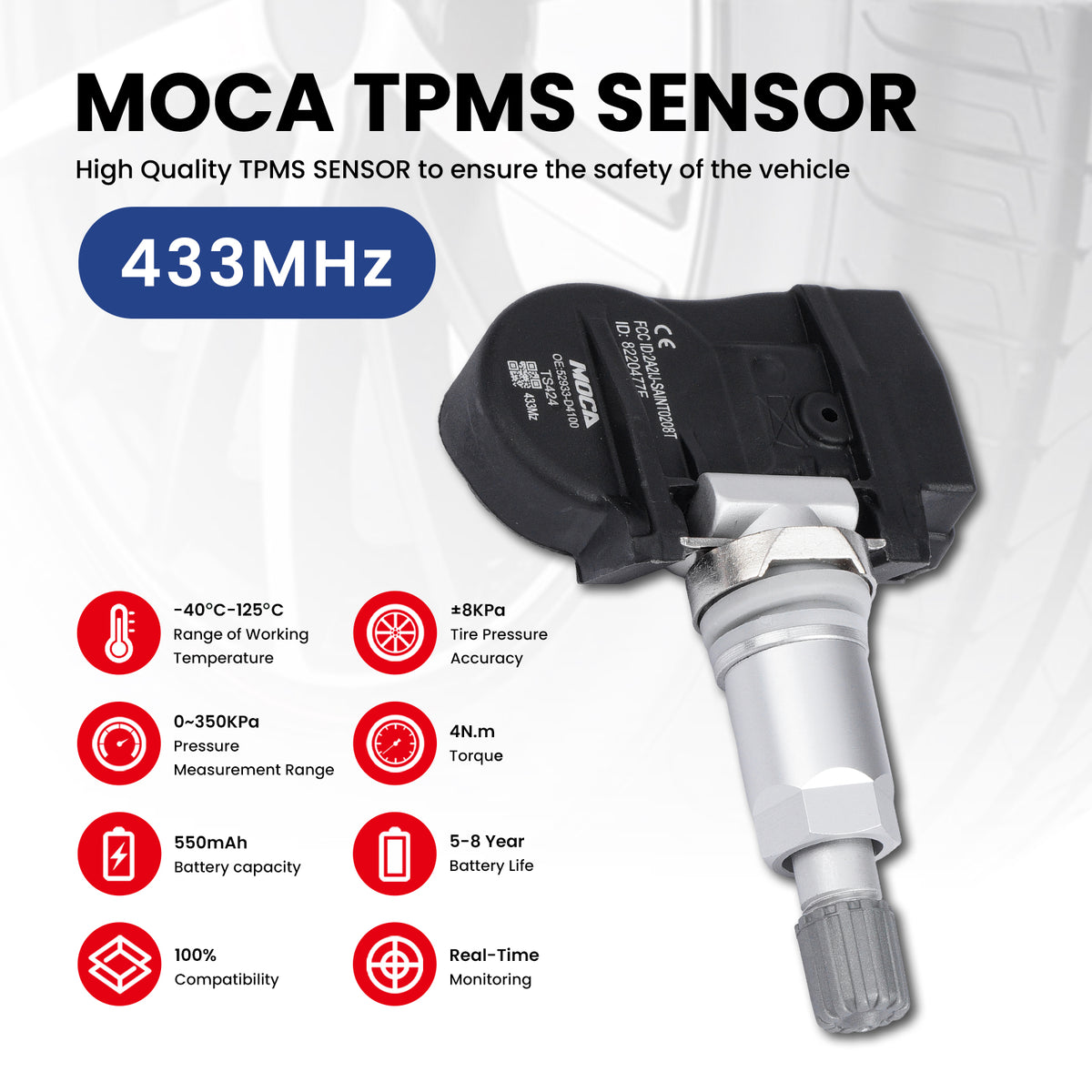 MOCA Tire Pressure Monitoring System TPMS Sensors - TS424
