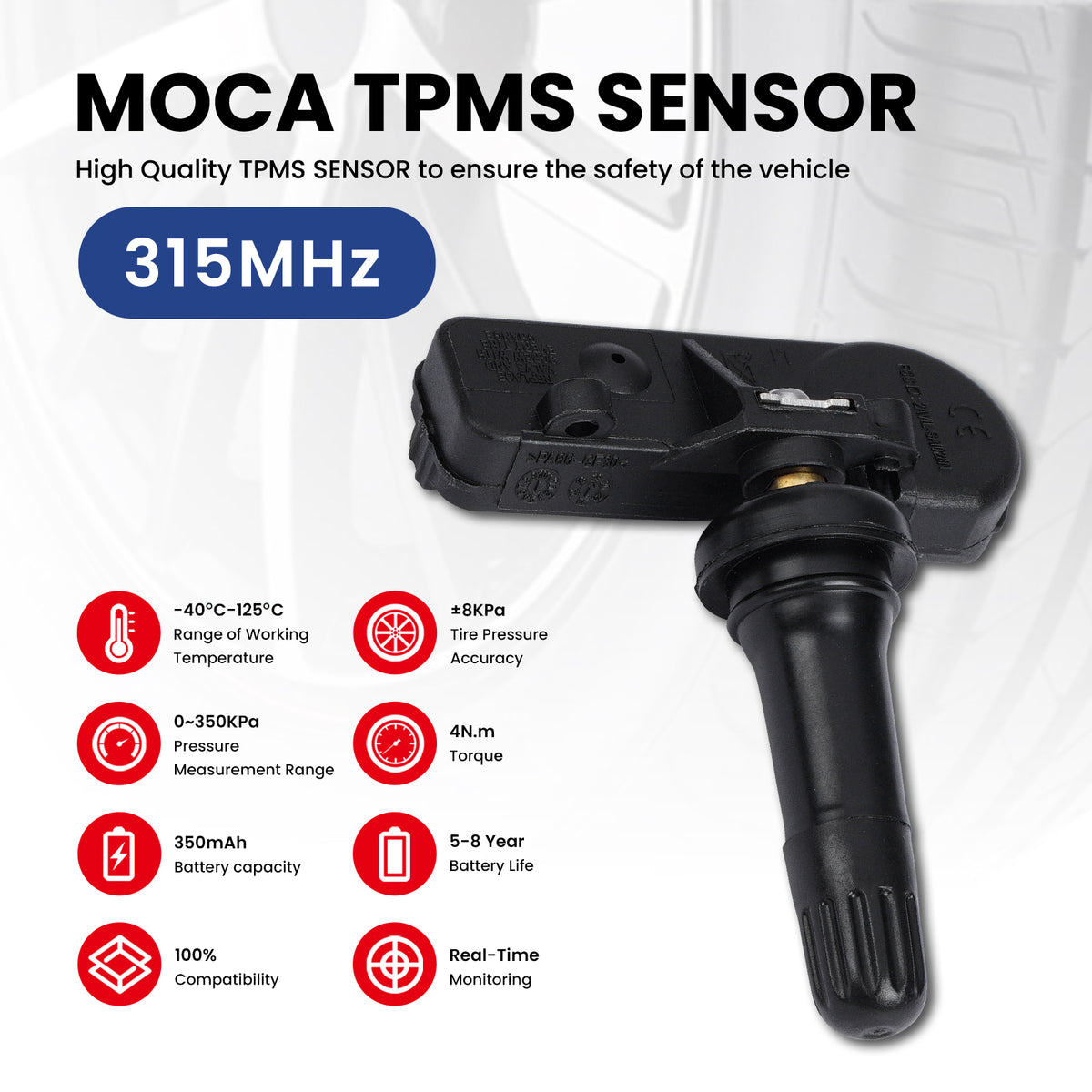 MOCA Tire Pressure Monitoring System TPMS Sensors - TS434