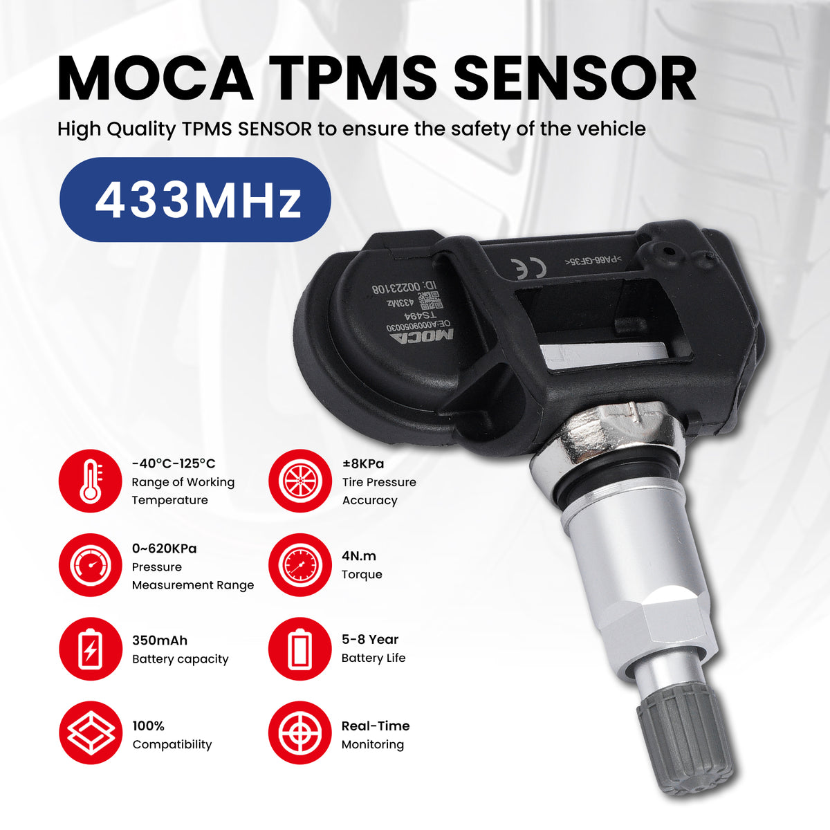 MOCA Tire Pressure Monitoring System TPMS Sensors - TS494