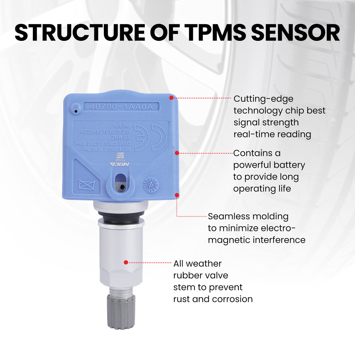 MOCA Tire Pressure Monitoring System TPMS Sensors - TS524