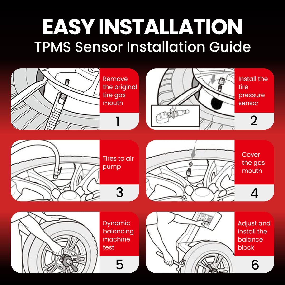 MOCA Tire Pressure Monitoring System TPMS Sensors - TS524