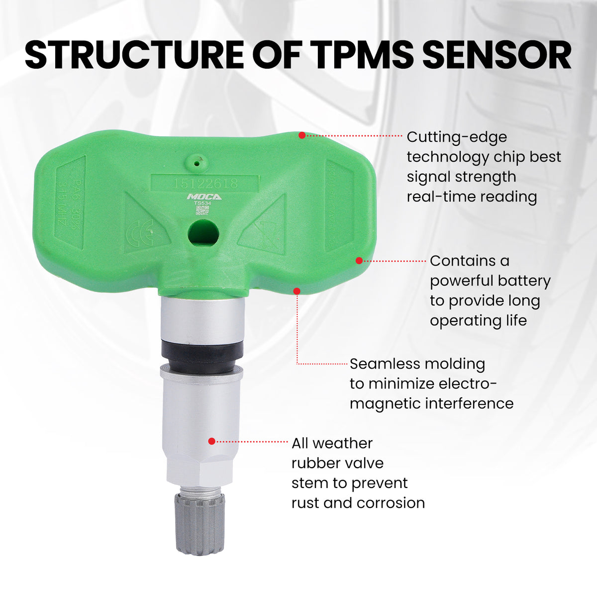 MOCA Tire Pressure Monitoring System TPMS Sensors - TS534