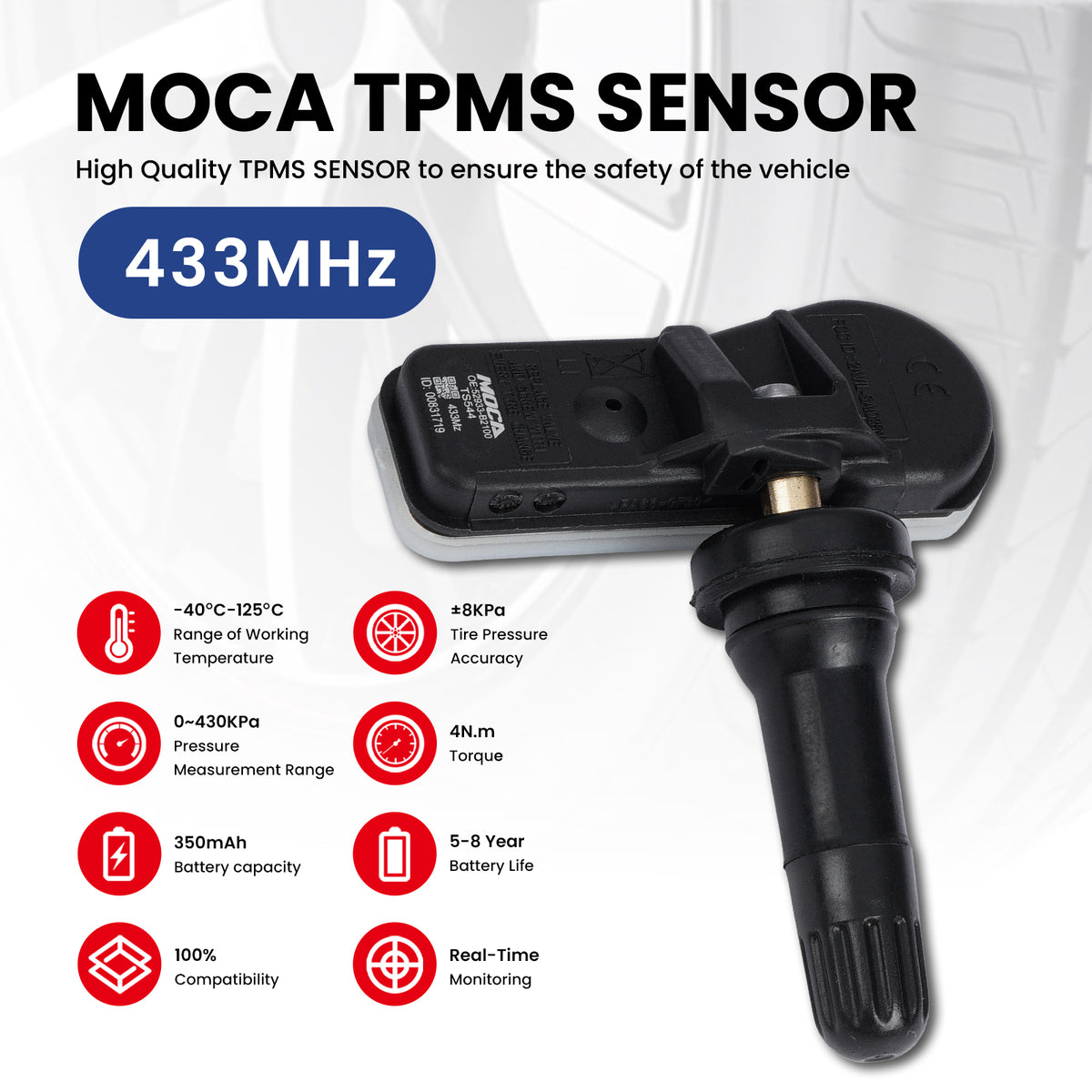 MOCA Tire Pressure Monitoring System TPMS Sensors - TS544
