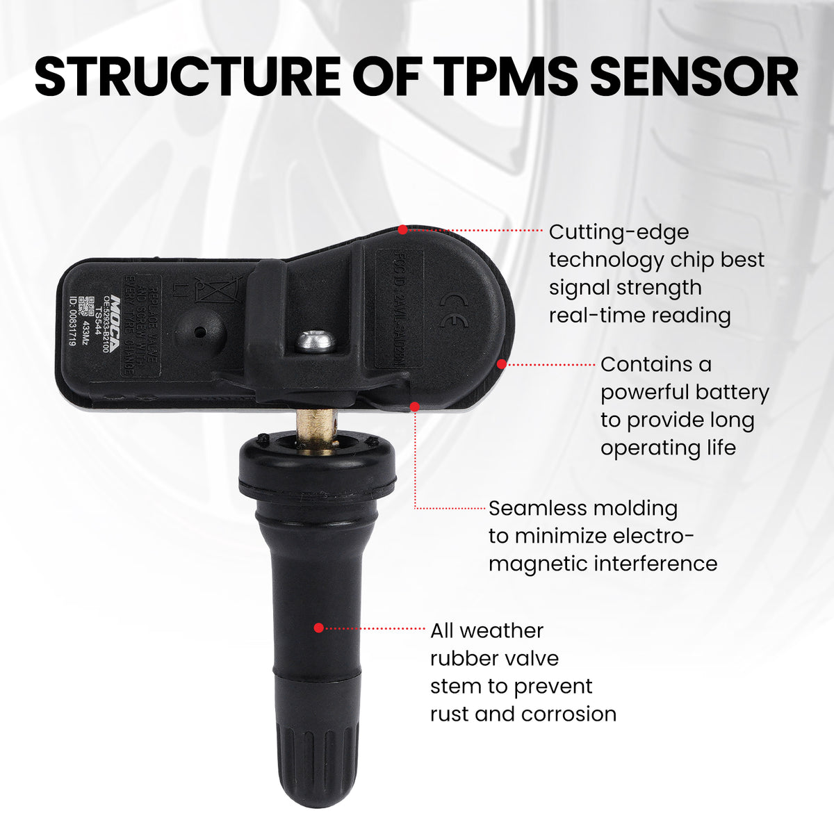 MOCA Tire Pressure Monitoring System TPMS Sensors - TS544