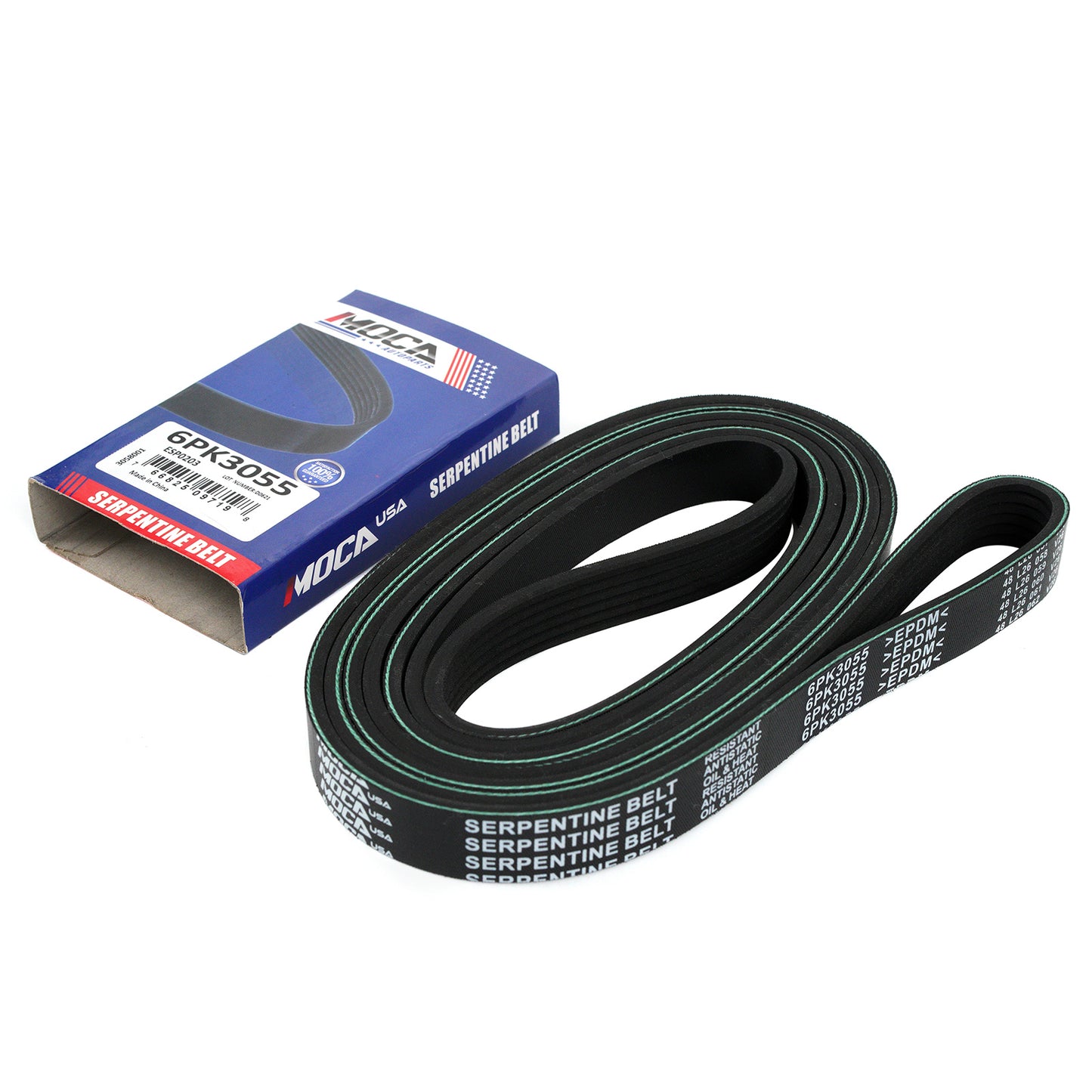 MOCA 6PK3055 EPDM Serpentine Belt Fits 1998-2000 Chevrolet C2500 C3500 K2500 K3500