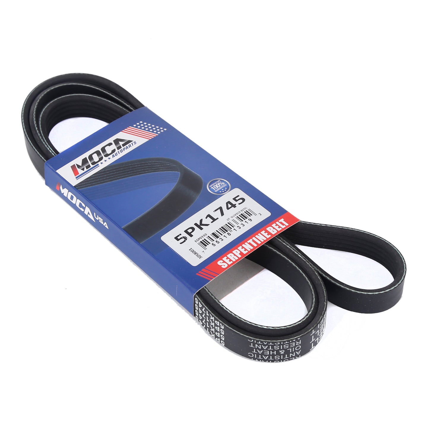 MOCA 5PK1745 EPDM Serpentine Belt Fits 2016-2017 Chevrolet Malibu 1.5L & 2013 Cadillac ATS 2.0L 2.5L