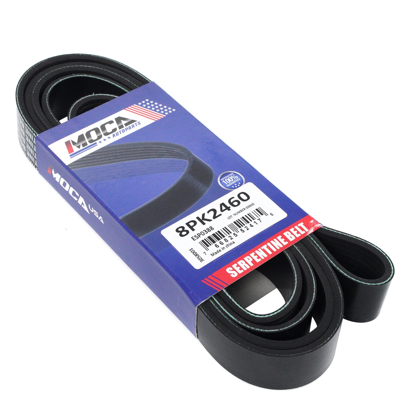 MOCA 8PK2460 EPDM Serpentine Belt Fits 1992 Mercedes-Benz 400E 4.2L & Mercedes-Benz 500SEL 5.0L V8