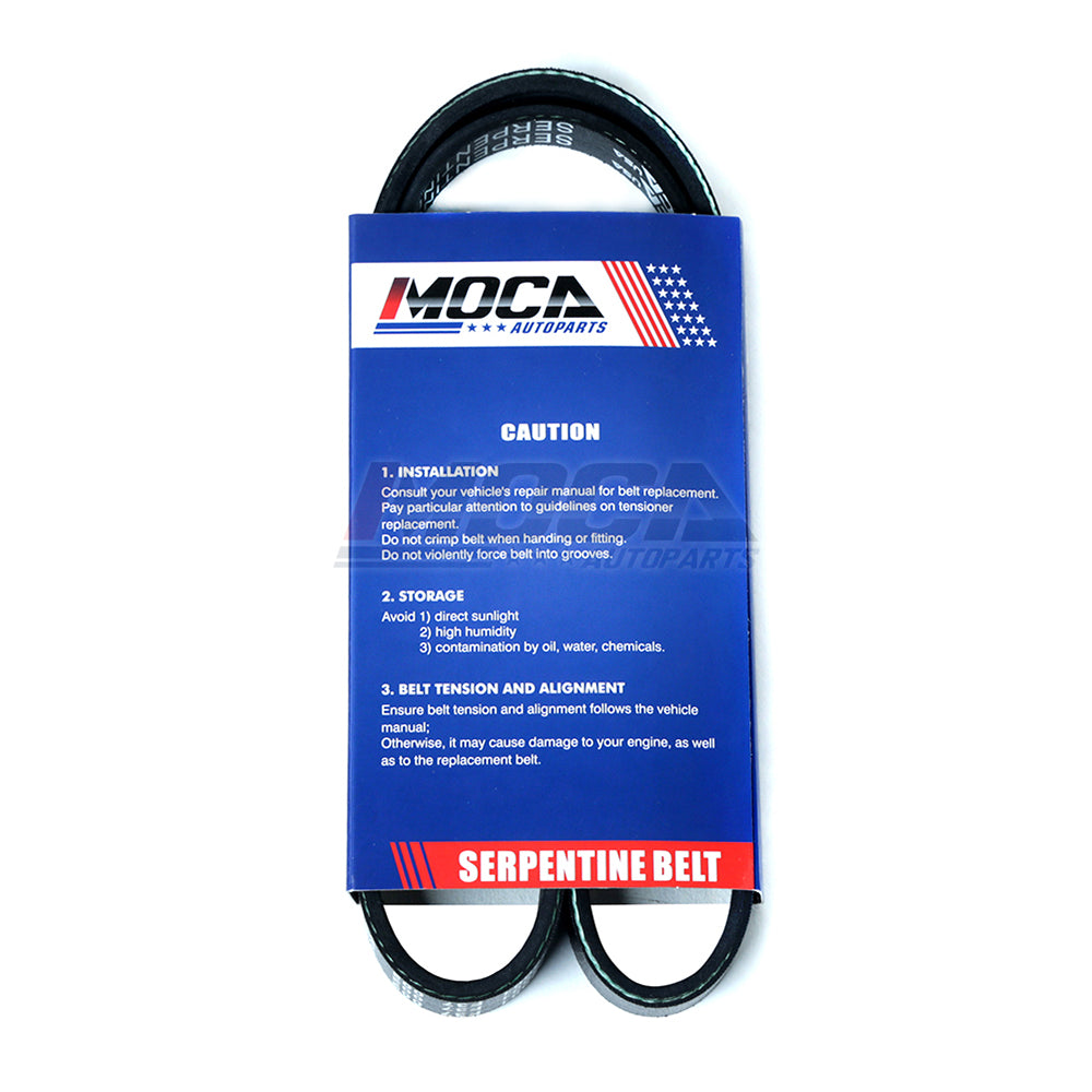 MOCA 2PCS Serpentine Belt 4PK910 6PK1200 for 2006-2012 Mitsubishi Eclipse 3.8L