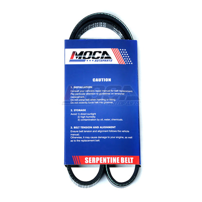 MOCA 2PCS Serpentine Belt 4PK910 6PK1200 for 2006-2012 Mitsubishi Eclipse 3.8L