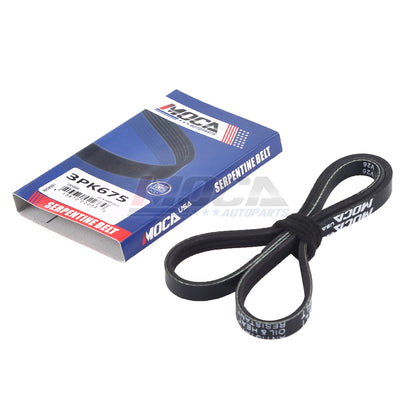 EPDM Serpentine Belt Fits 01-06 Hyundai 2.0L 3PK675 DOHC GLS GT
