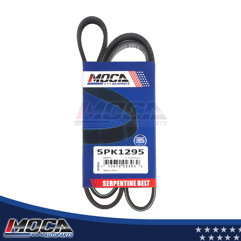 Serpentine Belt 5PK1295 Fit Mitsubishi Volkswagen Audi Toyota 1.8L 2.0L 3.0L