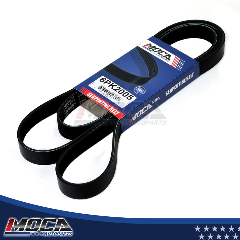 Serpentine Belt Fits 1987-2008 Chevrolet Dodge Pontiac 2.5-5.7L EPDM 6PK2005
