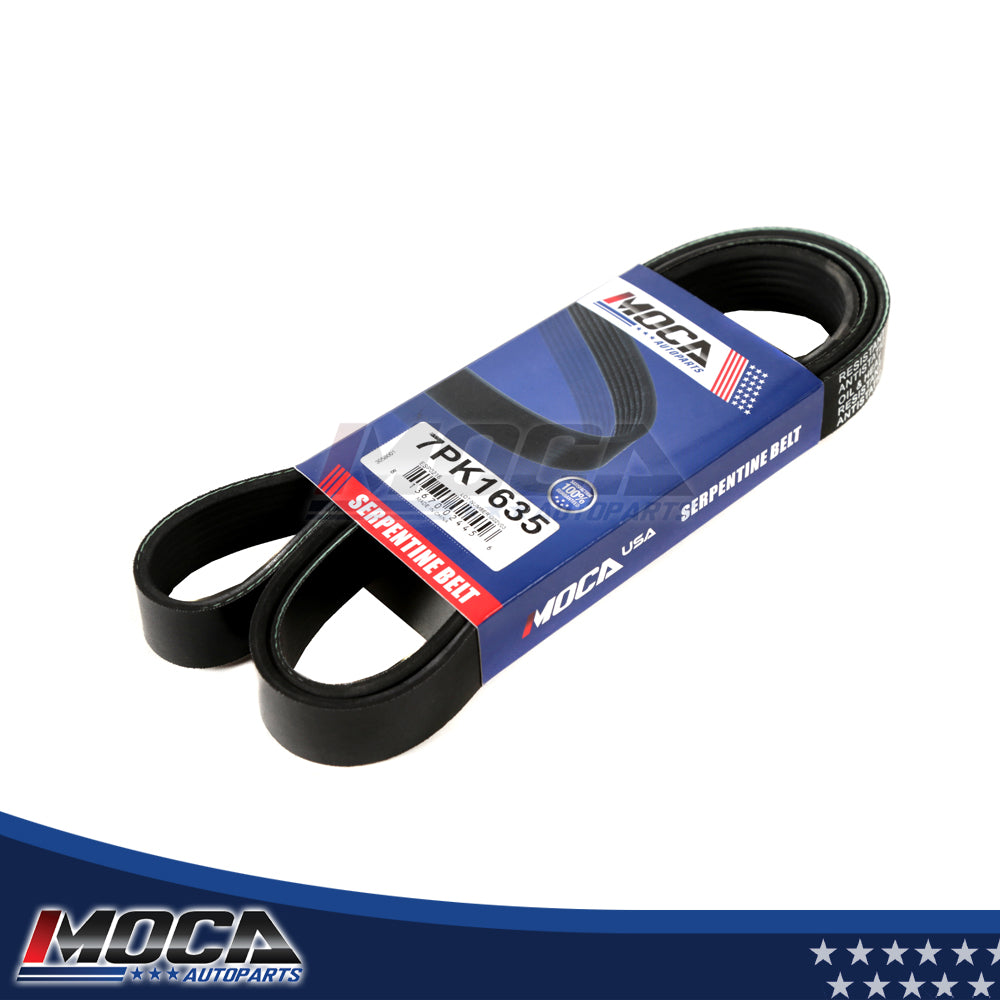 Serpentine Belt 7PK1635 Fit 00-19 BMW M6 X5 540i 740i Land Rover Range Rover