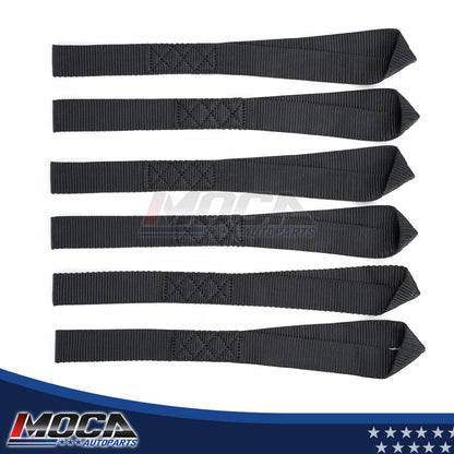 MOCA 6-Pack Soft Loop Tie Down Straps 10643 Lbs Breaking Strength 1.6 x 17 inches, Heavy Duty Tie Down Loops for ATV, UTV, RTV, Dirt Bike, Quad, Motorcycle, Scooter, Jet Ski, Canoe, Boat