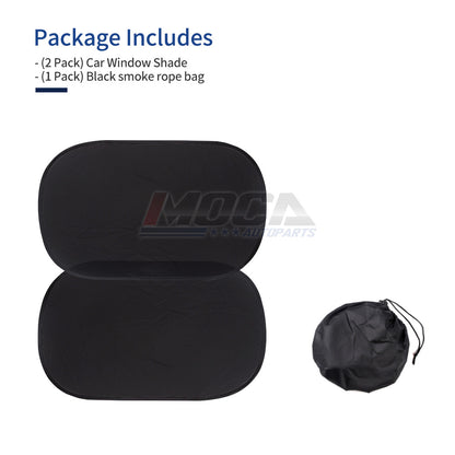 2 Pcs MOCA Car Side Window Sun Shades 12”x20”