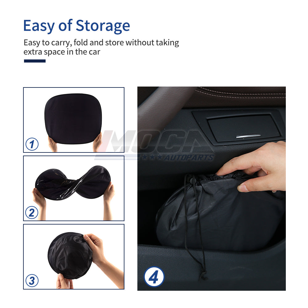 2 PCS MOCA Car Side Window Sun Shades 15”x17”