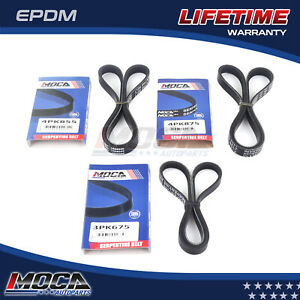 3PC MOCA Serpentine Belt for 2001-2006 Hyundai Elantra 2.0L & 2003-2008 Hyundai Tiburon 2.0L & 2005-2006 Hyundai Tucson 2.0L