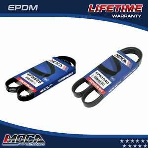 MOCA 2PCS Serpentine Belt 4PK885 6PK1040 for 05-06 Lexus ES330 3.3L & 05-06 Toyota Camry 3.0L & 05-06 Toyota Sienna 3.3L & 2004 Toyota Avalon 3.0L