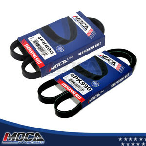 MOCA 2PCS Serpentine Belt 4PK885 4PK990 for 1995-1998 Mazda Protege 1.5L