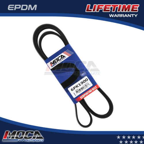 MOCA Serpentine Belt 6PK1900 for 87-89 Chevrolet Astro 2.5L & 99-02 Daewoo Leganza 2.2L & 88-90 GMC S15 2.5L & 16-17 Kia Sorento 3.3L