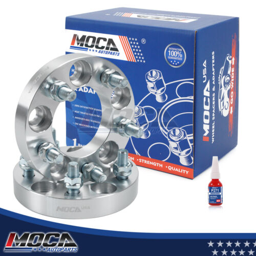 MOCA 5x4.5 to 5x4.5 Wheel Spacers Fits for Jeep 2001-2012 Liberty, for Ford 1982-2012 Ford Ranger, 1990-2018 Explorer, 2007-2014 Edge, 25mm Thread Pitch 1/2 x20 2PCS, Silver