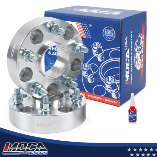 MOCA 5x5 to 5x5 Wheel Spacers Fits for Jeep 1999-2010 Grand Cherokee WJ WK 4WD/2WD, 2007-2010 JK Wrangler Unlimited 2WD, 2008-2020 for Dodge Journey (JC49), 38mm Thread Pitch 1/2 x20 2PCS, Silver