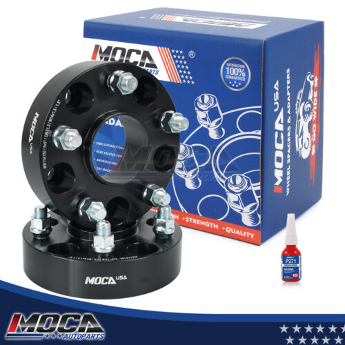 MOCA 5x5 to 5x5 Wheel Spacers Fits for Jeep 2018-2021 Wrangler JL, 2011-2021 Grand Cherokee WK2, 2019-2021 Gladiator JT, for Dodge 2011-2021 Durango, 38mm Thread Pitch M14x1.5 2PCS, Black
