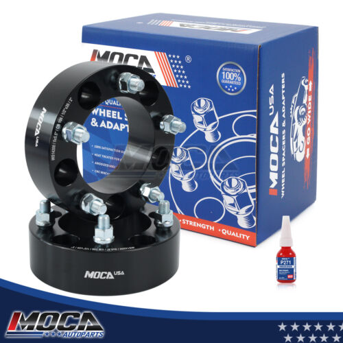 MOCA 5x5.5 to 5x5.5 Wheel Spacers Fits for Dodge 1994-2001 Ram 1500, 1996-2001 Ram 1500 Van, for Ford 2003-2006 E150, 1992-2002 E150 Econoline, 50mm Thread Pitch 1/2 x20 2PCS, Black