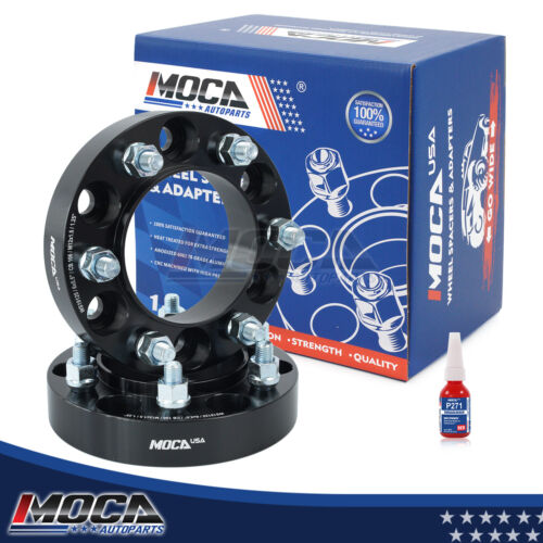 MOCA 6x5.5 to 6x5.5 Wheel Spacers Fits for Toyota 2000-2006 Tundra, 2007-2022 FJ Cruiser, 2001-2007 Sequoia, 2004-2019 Ventury H200, 2005-2022 Fortuner, 32mm Thread Pitch M12x1.5 2PCS, Black