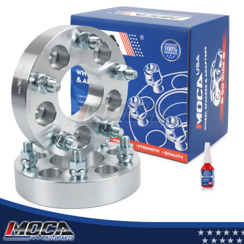 MOCA 5x4.5 to 5x5 Wheel Spacers Adapter Fits 2011-2014 for Jeep Compass Latitude 2.0L, 2011-2014 Compass Latitude 2.4L, 2010-2011 for Ford Ranger Base 2.3L, 32mm Thread Pitch 1/2 x20 2PCS, Silver